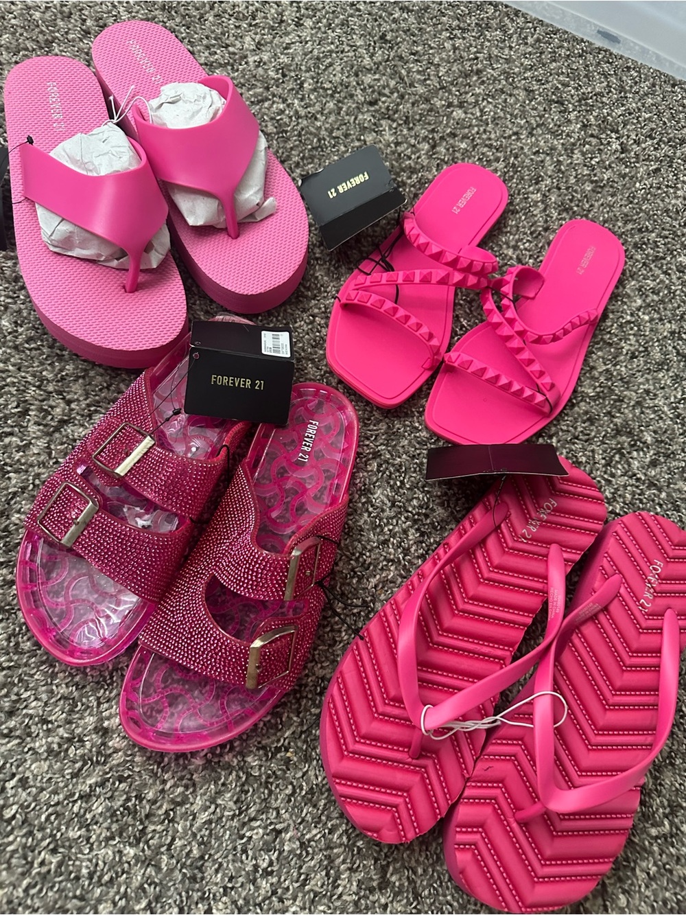 Forever 21 Bright Pink Sandal Bundle